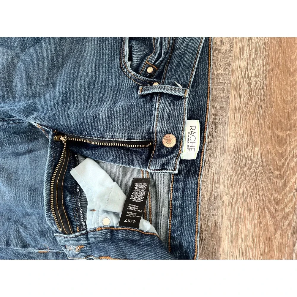Rachel Roy Womens Straight Leg Distressed Jeans Dark Wash Denim Size 4/27 - Picture 3 of 6